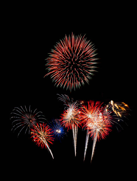 istock Colorful fireworks explosion in the night sky. 1195139447