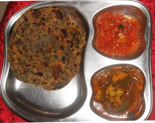 istock Indian stuffed bread made of wheat served with curry 1195148169