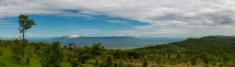 Panaroma aerial view at Pha Hua Nak view point in Phulanka, the national public park in Chaiyaphum, Thailand
