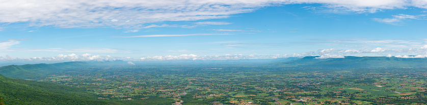 Panaroma aerial view at Pha Hua Nak view point in Phulanka, the national public park in Chaiyaphum, Thailand