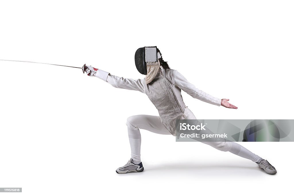 Female fencer with outstretched foil  Sport Stock Photo