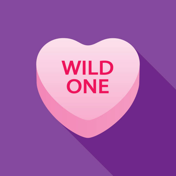 illustrations, cliparts, dessins animés et icônes de wild one valentine candy heart icône - valentines day candy candy heart heart shape