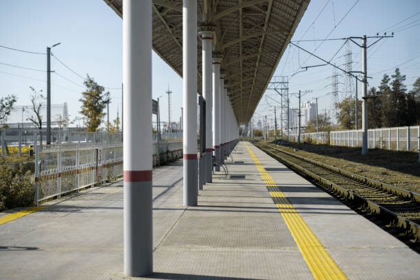 istock empty train station platfrom, public transport in the city 1195161834