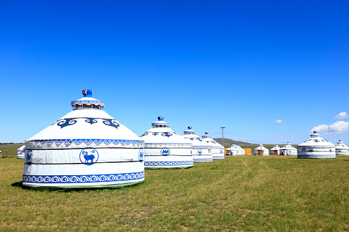 Mongolian yurt on the grassland