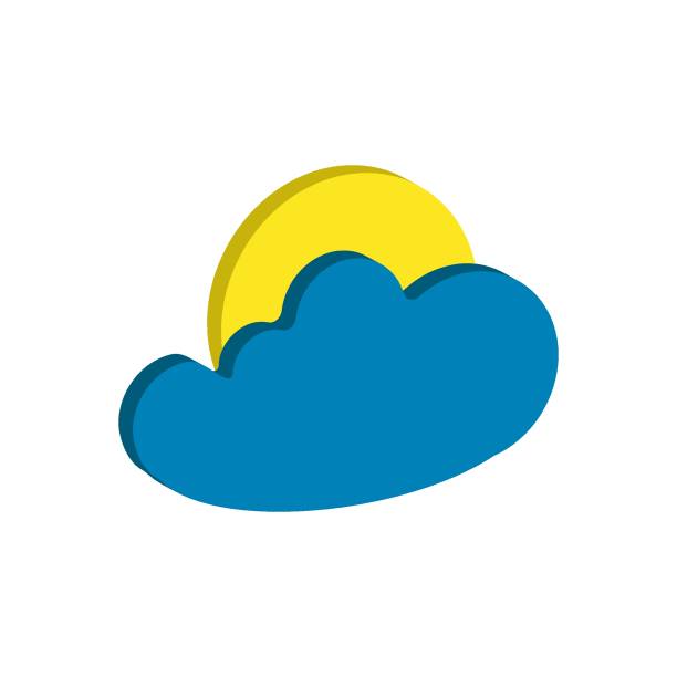 ilustrações de stock, clip art, desenhos animados e ícones de weather forecast isometric icon of full moon and cloud isolated on white background. weather symbol  in modern style. for web site design and mobile apps. vector illustration - technology mobile phone cloudscape cloud