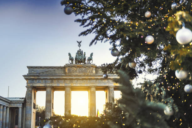 Brandenburger Tor behind christmas tree