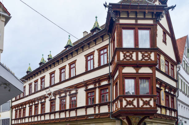 Esslingen am Neckar, Germany - December 08, 2019: Picturesque small German town of Esslingen