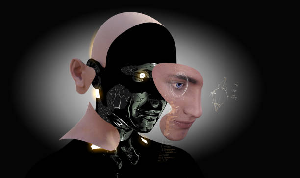 istock Sections of Cyborg Face 1195187954