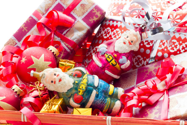 istock Basket with Christmas gifts 1195190642