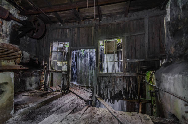 istock Waterfall in a wood room 1195190922