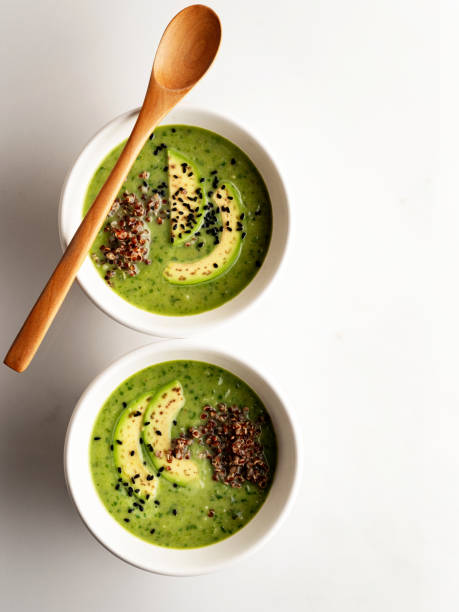 istock avocado soup,quinoa and avocado soup,spinach soup with avocado 1195190951