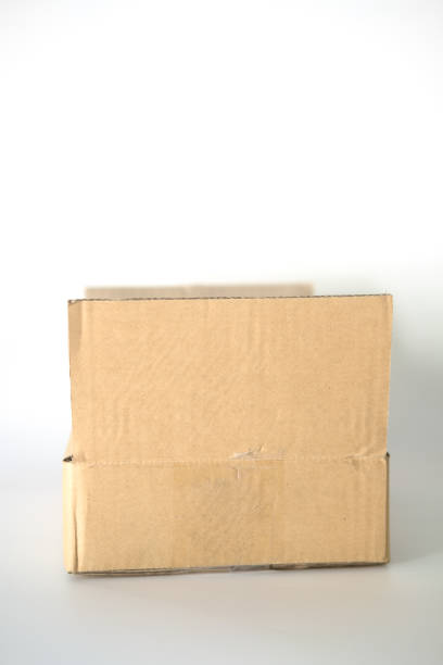 istock Open cardboard box on white background. Close up 1195190963