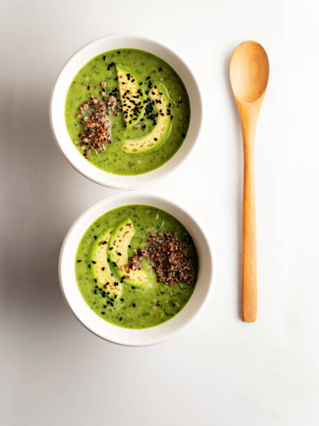 istock avocado soup,quinoa and avocado soup,spinach soup with avocado 1195191041