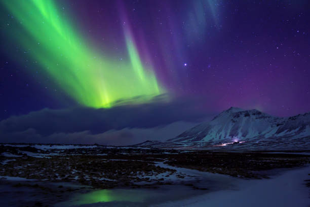 istock Beautiful view on Aurora Borealis 1195192134