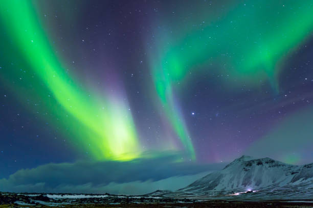 istock Beautiful view on Aurora Borealis 1195192351