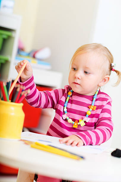 istock Little girl drawing 119519506