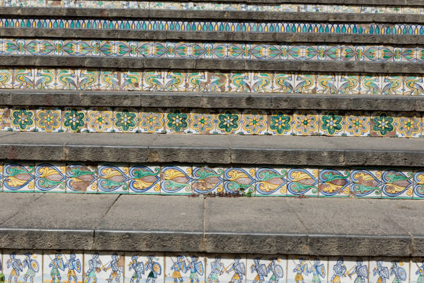 istock Stairway with polychrome ceramic tiles from Caltagirone Sicilia 1195195734