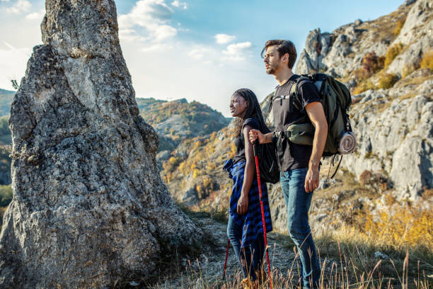 istock Friends hiking together at summer time. 1195196711