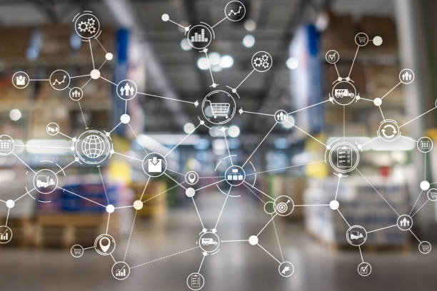istock Import export and logistics word concept. Industrial background. 1195199666