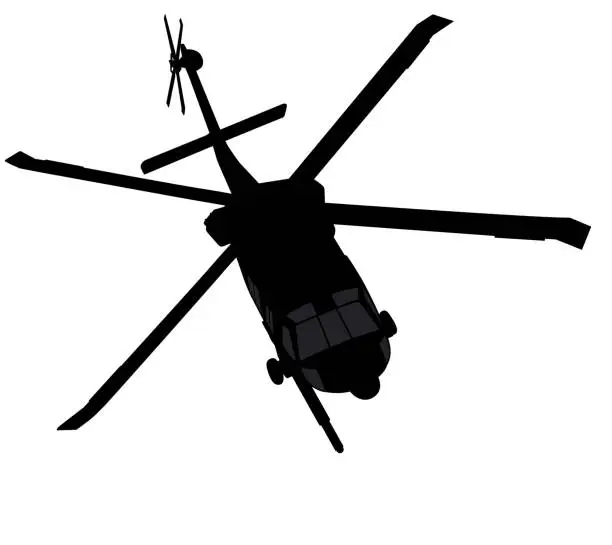 Vector illustration of Helicopter vector silhouette