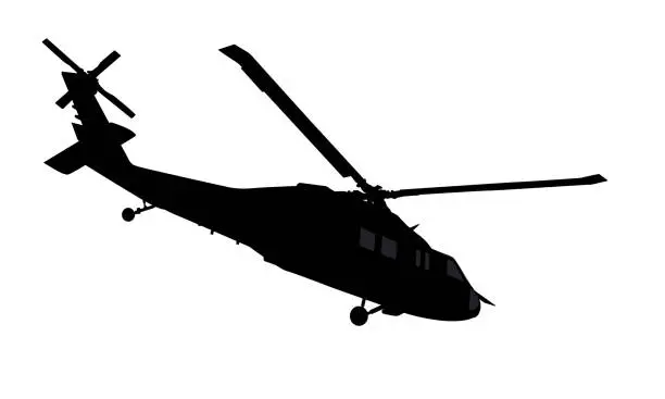 Vector illustration of Helicopter vector silhouette