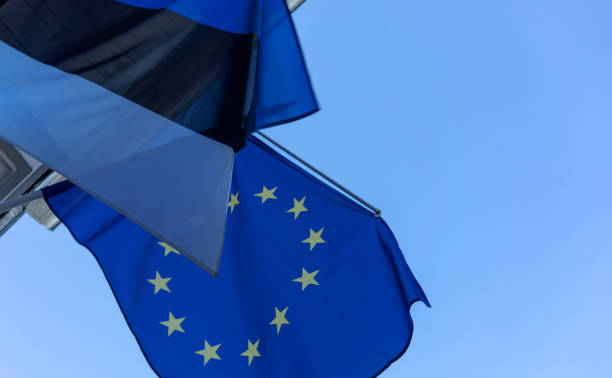 istock Flag on the Embassy building 1195200393