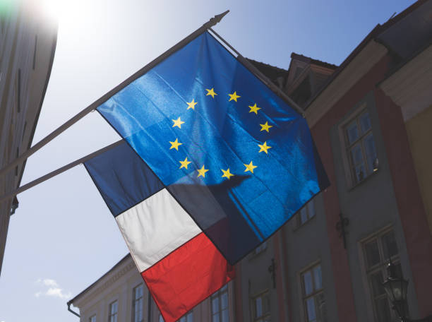 istock Flag on the Embassy building 1195200402
