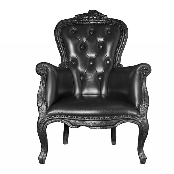 istock antique black leather chair isolated on white 119520072