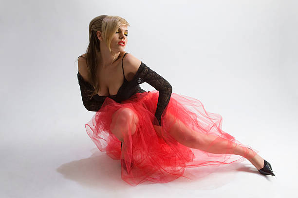 istock Beautiful girl in black and red 119520210