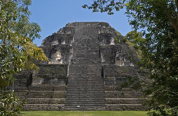 Mundo Perdido (Lost World), the oldest part of Tikal, Guatemala stock photo