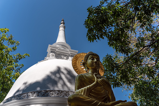 Buddha statue on mountain in Nan province thailand