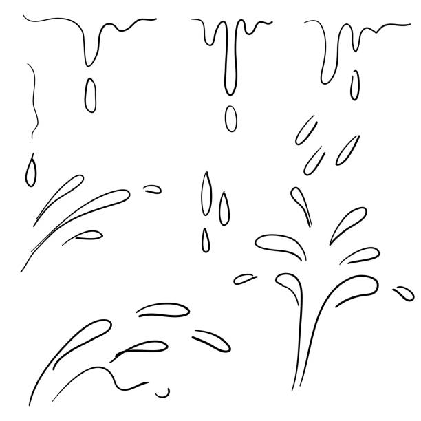 물 방울 스플래시 버스트 아이콘 일러스트 벡터 - water surface emotional stress shape nature stock illustrations