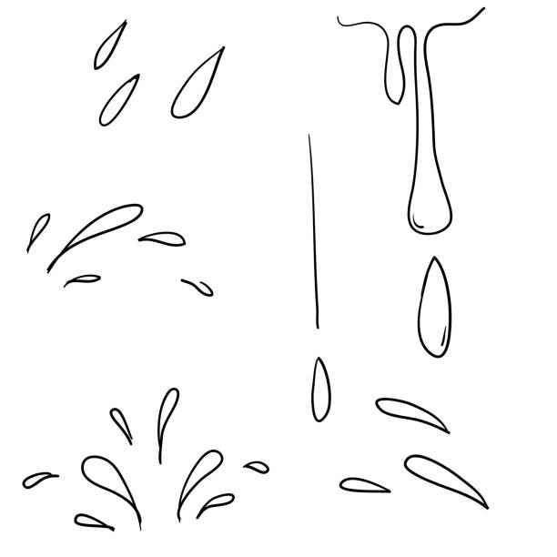 ilustrações de stock, clip art, desenhos animados e ícones de water drop splash burst icon illustration vector - water surface emotional stress shape nature