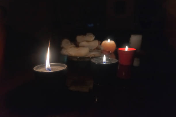 istock Candles with golden bokeh 1195226849