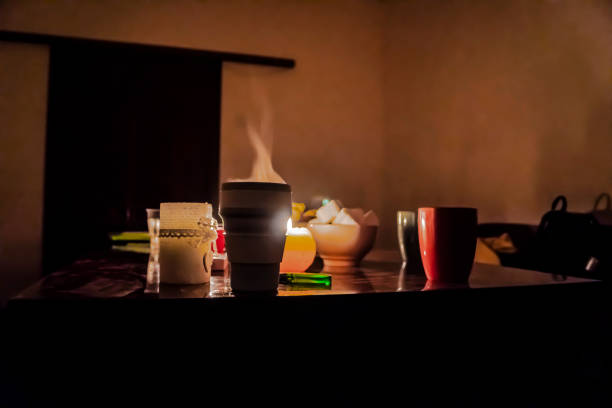 istock Candles with golden bokeh 1195226880