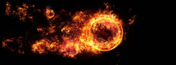 istock Abstract flames floating in the dark 1195227387