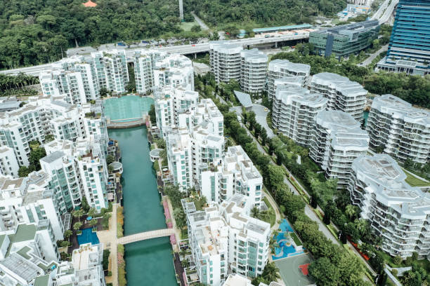 istock Luxury homes in Singapore seen from above 1195228153