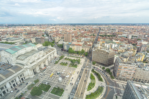 Milano Centrale railway station seen from above