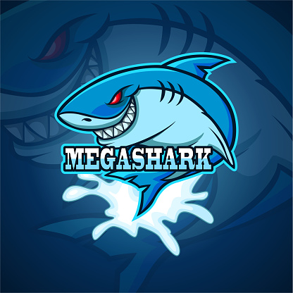 Shark Cartoon Mascot Esport Logo Design Stock Illustration - Download Image  Now - Shark, Logo, Insignia - iStock