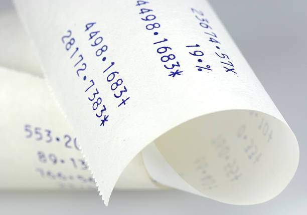 istock Paper strip of a calculating machine 119523917