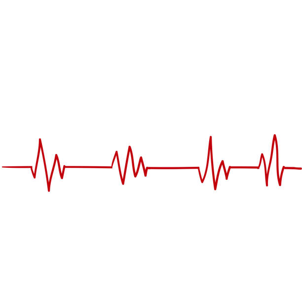 Heartbeat line. Pulse trace. EKG and Cardio symbol. Healthy and Medical concept handdrawn doodle illustration Heartbeat line. Pulse trace. EKG and Cardio symbol. Healthy and Medical concept handdrawn doodle illustration cardiac conduction system stock illustrations