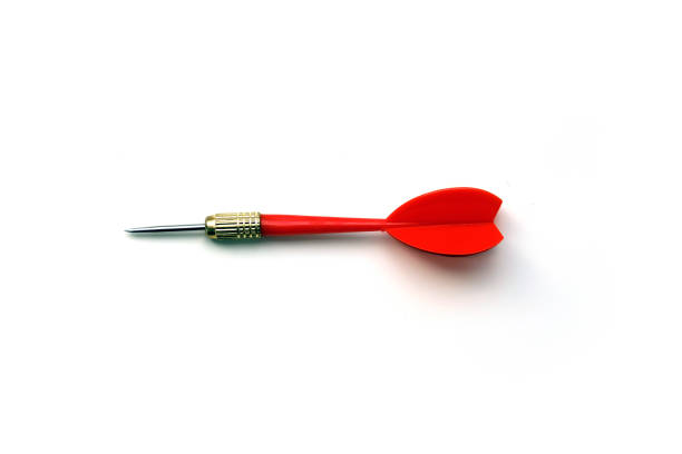 istock one dart on a white background,red, green and yellow colored dart arrow, 1195240436