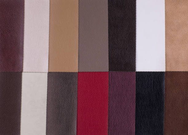 katalog aus mehrfarbigem leder für kleidung und möbel - graphic designer pattern interior designer fabric swatch stock-fotos und bilder