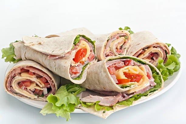 istock wrapped tortilla sandwich rolls cut in half 119524391