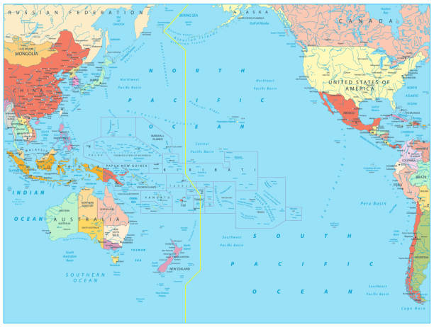 Only Pacific Map 1,400+ Pacific Region Map Stock Photos, Pictures & Royalty-Free Images ...