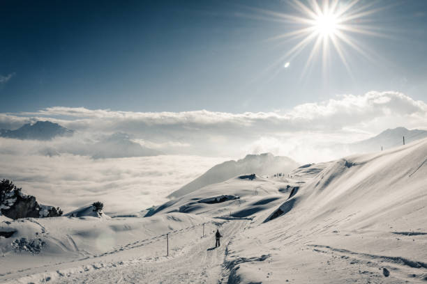 pistas de esqui na arena de aletsch - ski arena - fotografias e filmes do acervo