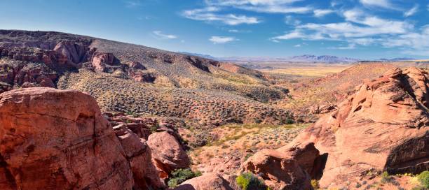 istock Red Cliffs National Conservation Area Wilderness and Snow Canyon State Park from the  Elephant Arch and bone wash Trail by St George, Utah in desert reserve. United States. USA. 1195246499