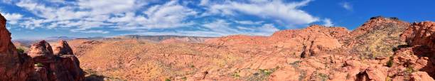 istock Red Cliffs National Conservation Area Wilderness and Snow Canyon State Park from the  Elephant Arch and bone wash Trail by St George, Utah in desert reserve. United States. USA. 1195246626