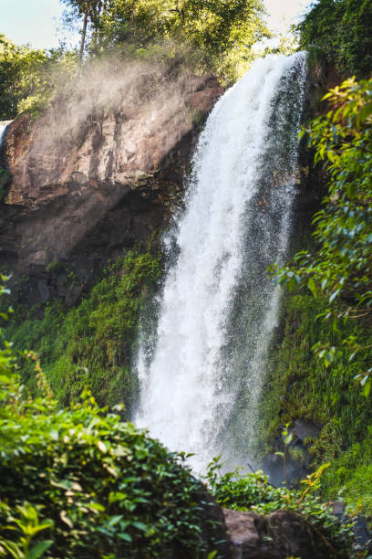 Iguazu waterfalls declared a World heritage and one of the seven Natural Wonders of the World  Salto Dos Hermanos /Two Brothers waterfall on Iguazu falls Brasil Argentina