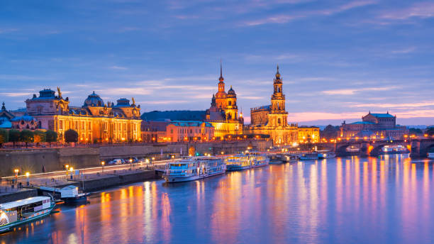 istock Dresden, Germany cityscape of cathdedrals over the Elbe River 1195271738